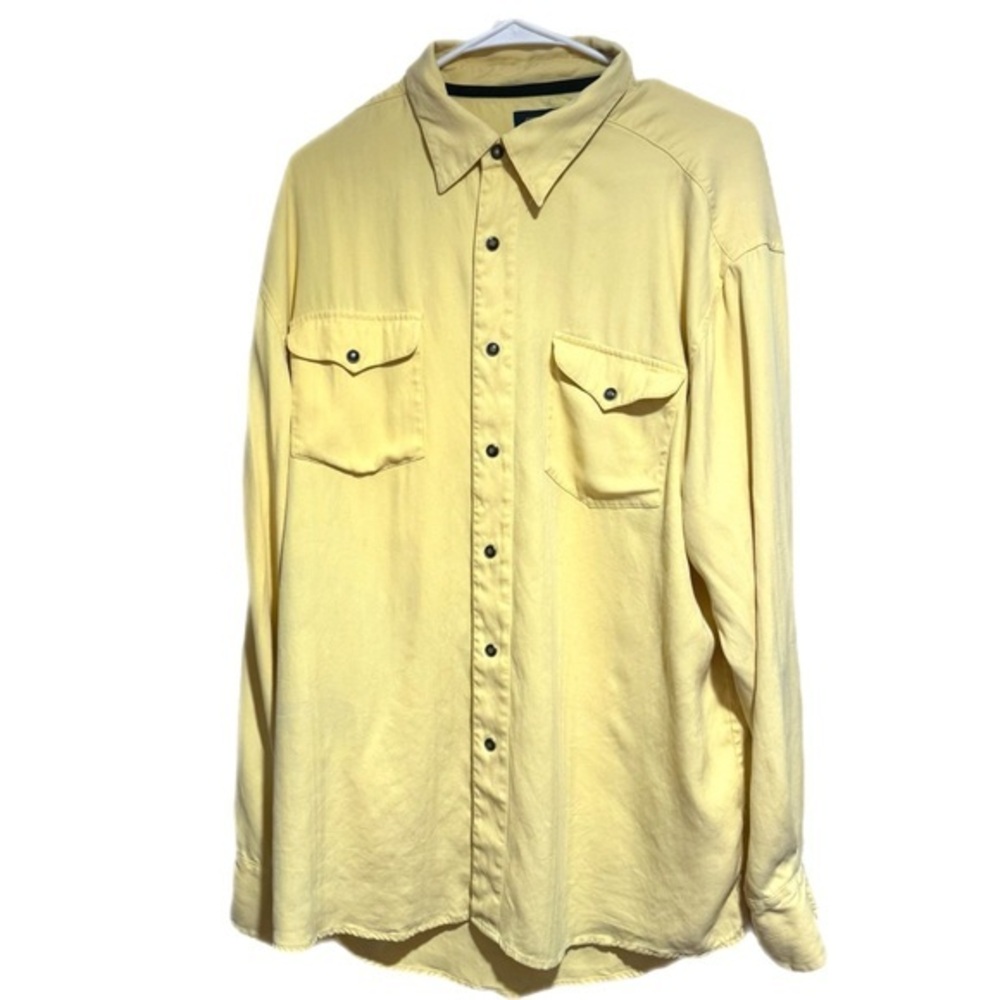 Vintage 90s Classic Western Yellow Silk Shirt